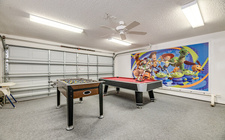 Game-room with pool table and foosball table