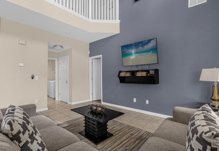 Large family room leading to the pool area