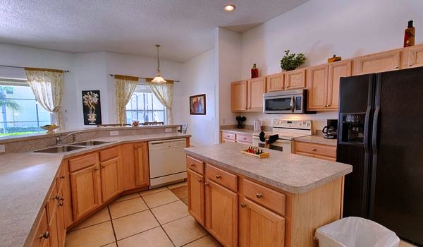 View of the kitchen from the family room