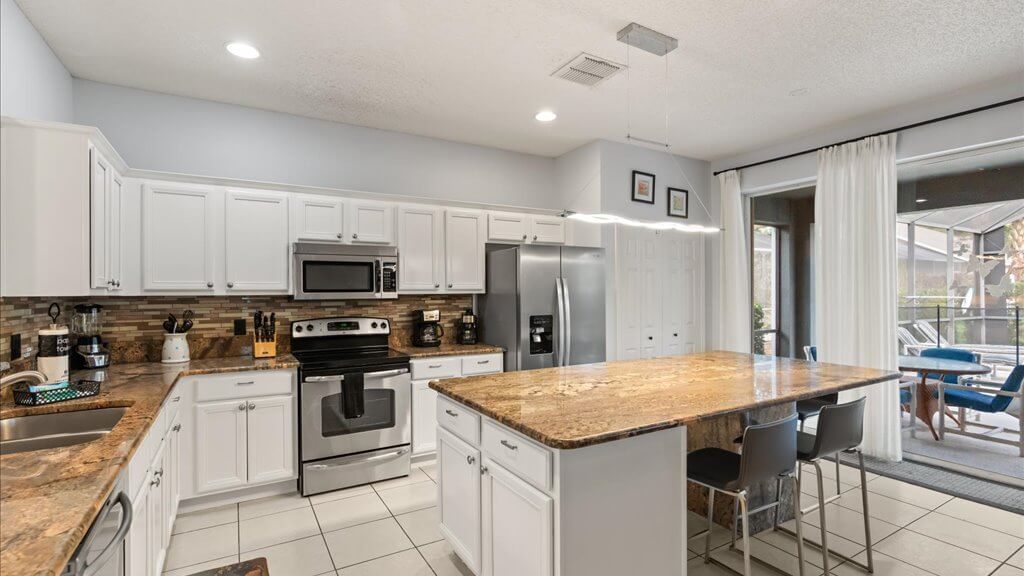 Kitchen with granite counter-tops