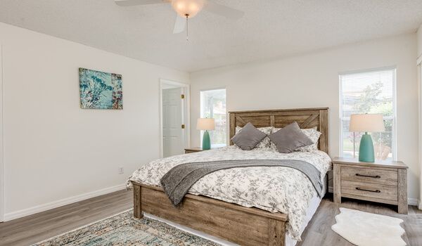 Master suite #1 with a queen bed