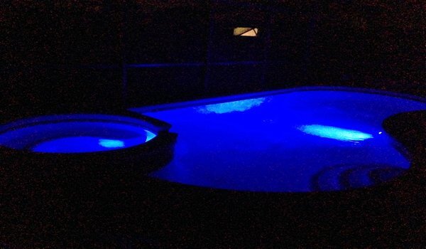 Unique color changing pool lights at night