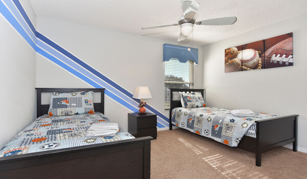 Bedroom #5, Boys bedroom with two twin beds, offers a 43" ROKU-SMART TV