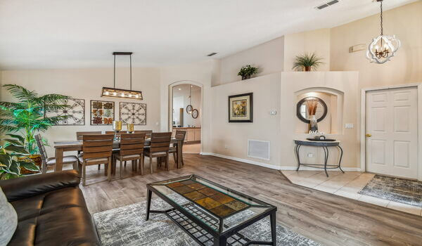 Spacious living and formal dining areas